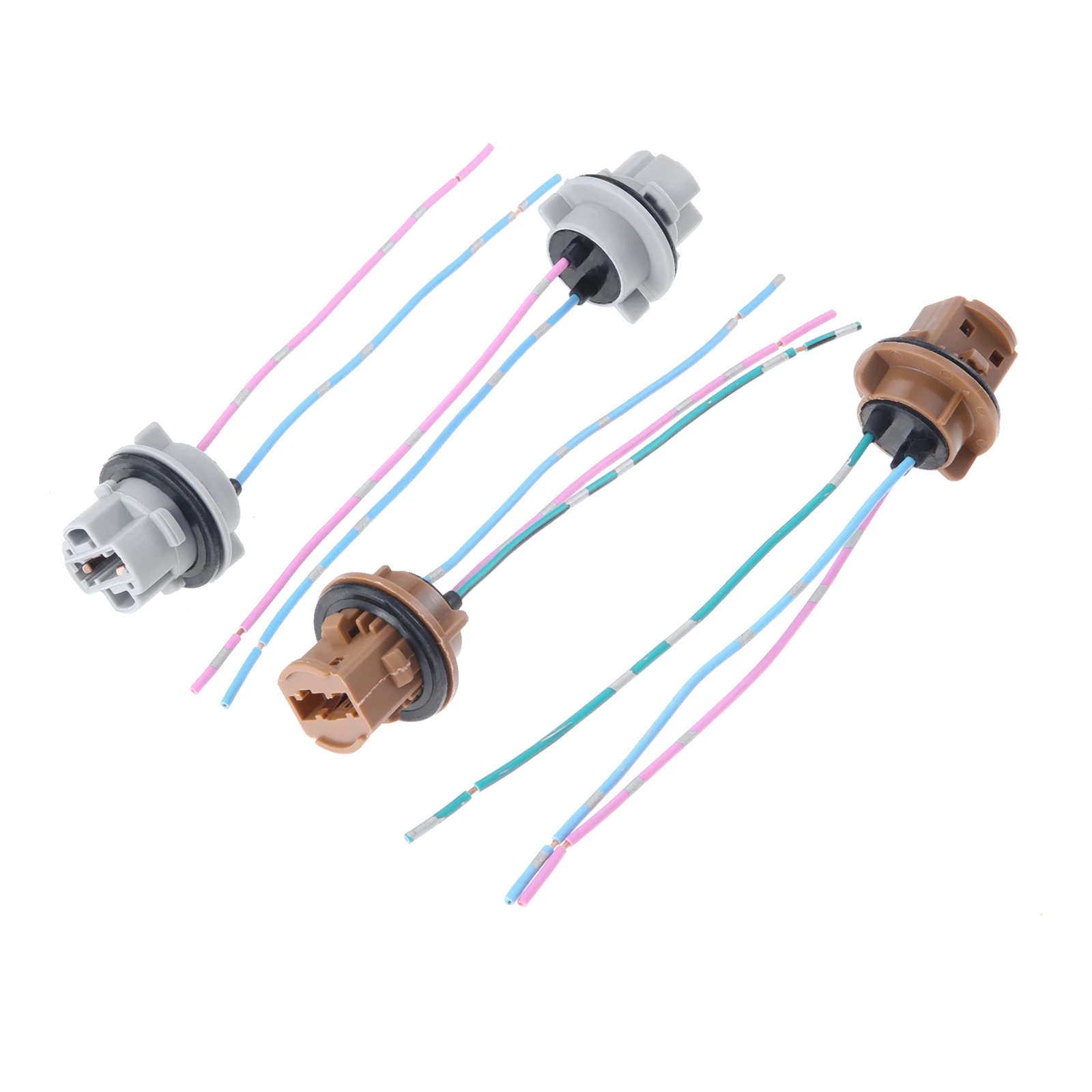 2Pcs/Air Brown/Black 7443/7440 Socket Base,Bulb Socket Adapter Base Female Plug Connection Wiring,Car Light Expansion Connector