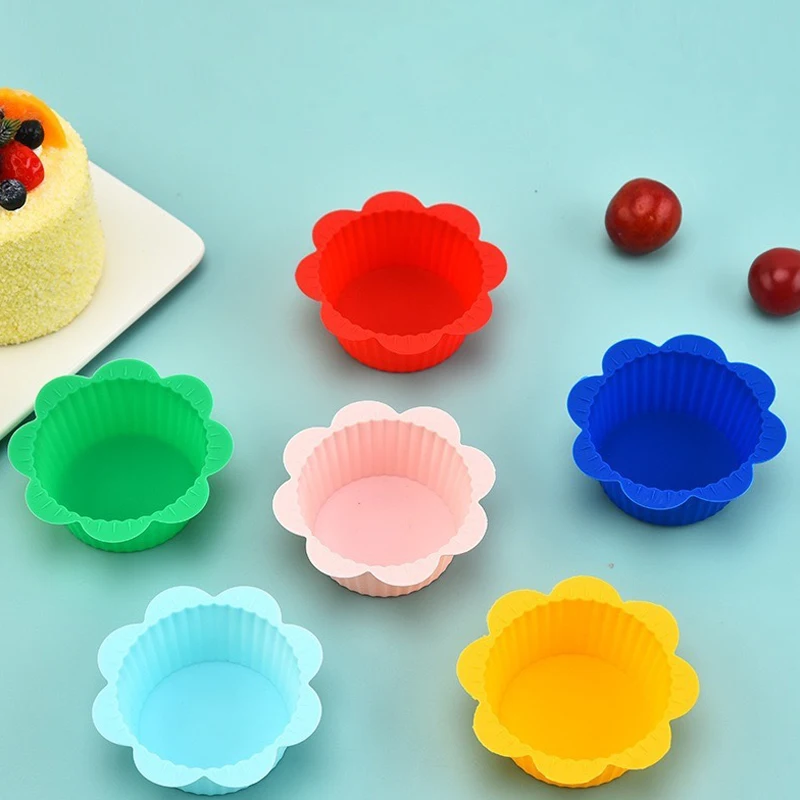 8Cm Bloem Siliconen Mal Muffin Liners Cupcake Bakvormen Keuken Gadgets Mal Voor Gebak Bakken Diy Cake Tools Party