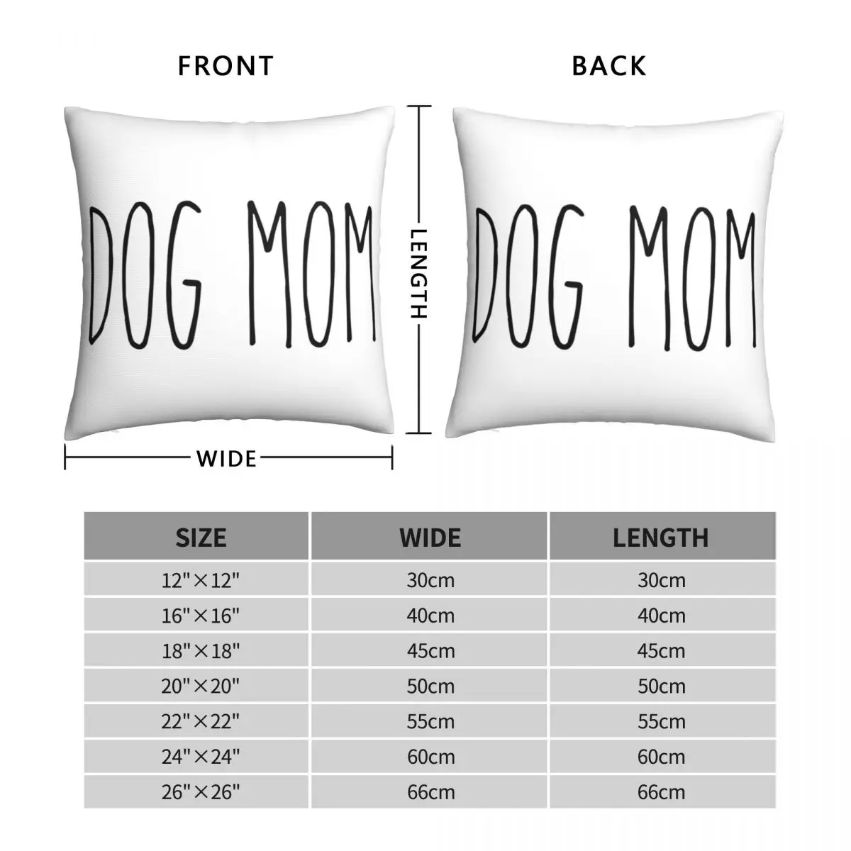 Dog Mom Pillowcase Polyester Linen Velvet Pattern Zip Decor Room Cushion Case 45x45