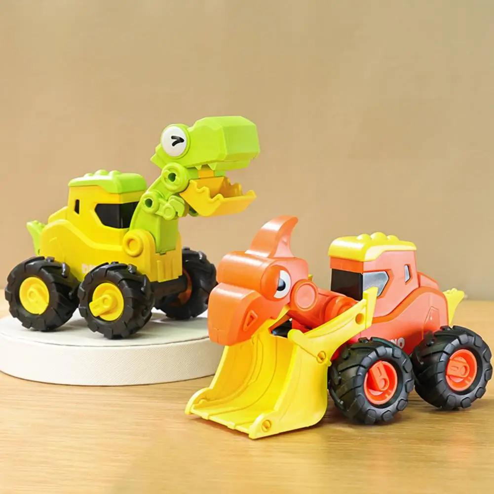 Dinosaur Construction Truck Toy No Battery Dinosaur Toy Educational Dinosaur Construction Vehicle Toy for Kids Drive Pull Back