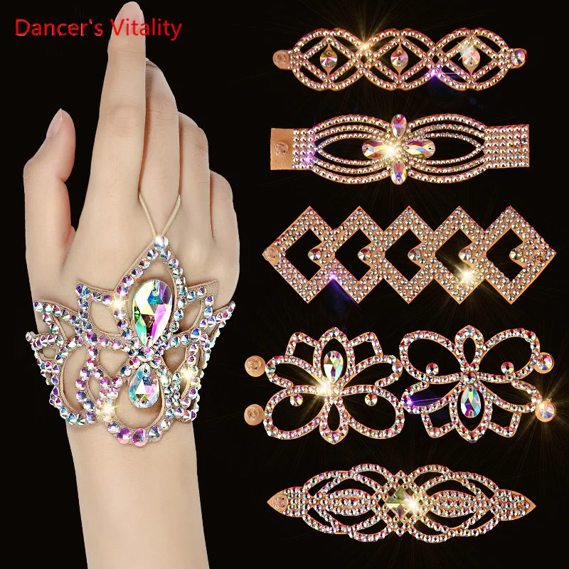 Belly Dance Bracelet High-end Elegant Mittens  Female Adult  Exquisite Performance Rhinestone Matching Accessories