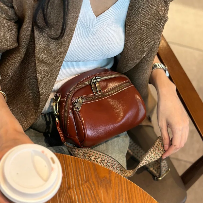 

Women Cowhide Small Handbag Women's Popular Versatile Genuine Classic Leather Bag Ladies Luxury Designer Shoulder Crossbody Bags