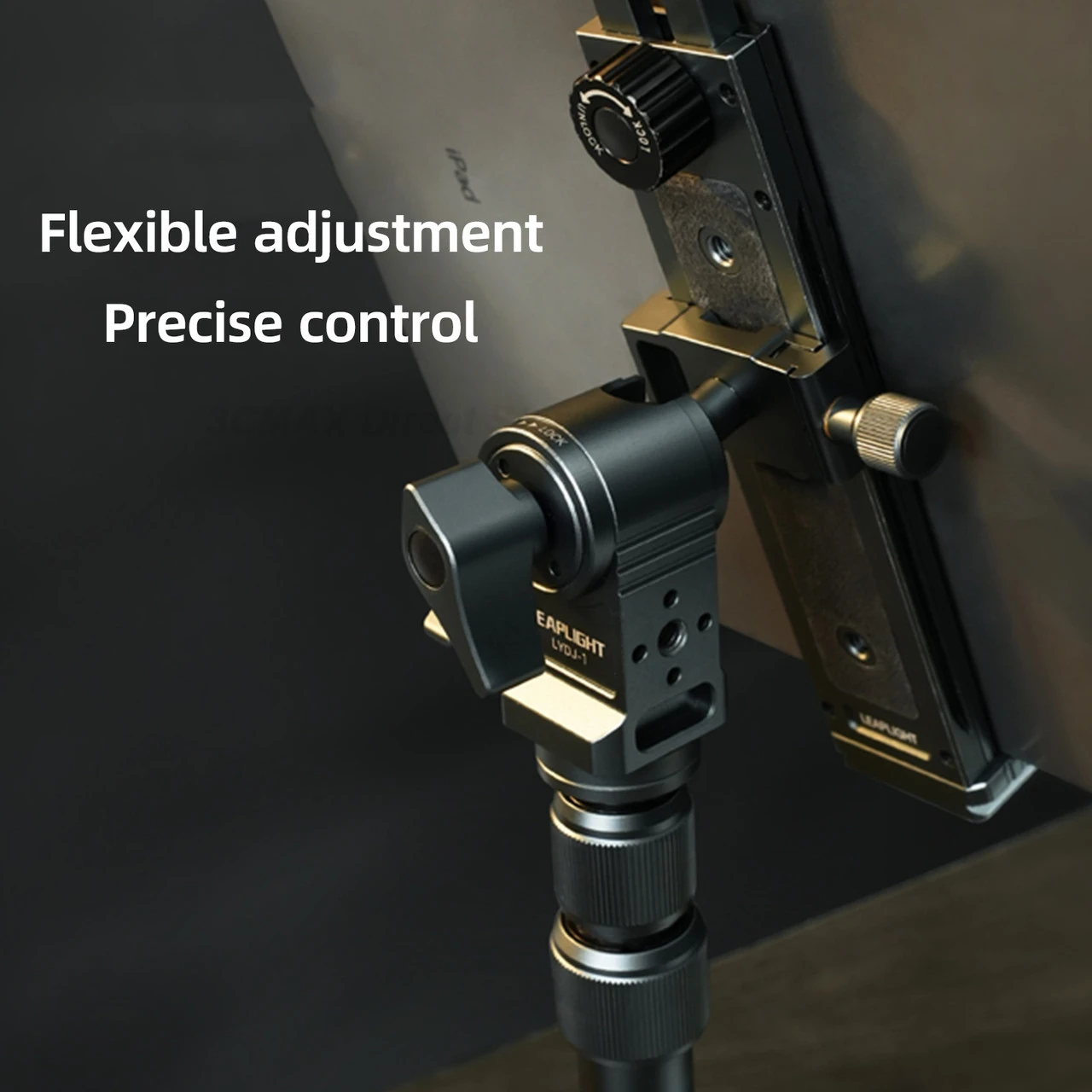 Adaptador de Suporte de Luz Leaplight LYDJ-1 com Cabeça Esférica e Parafuso de 3/8 para 1/4 para Godox Jinbei Yongnuo