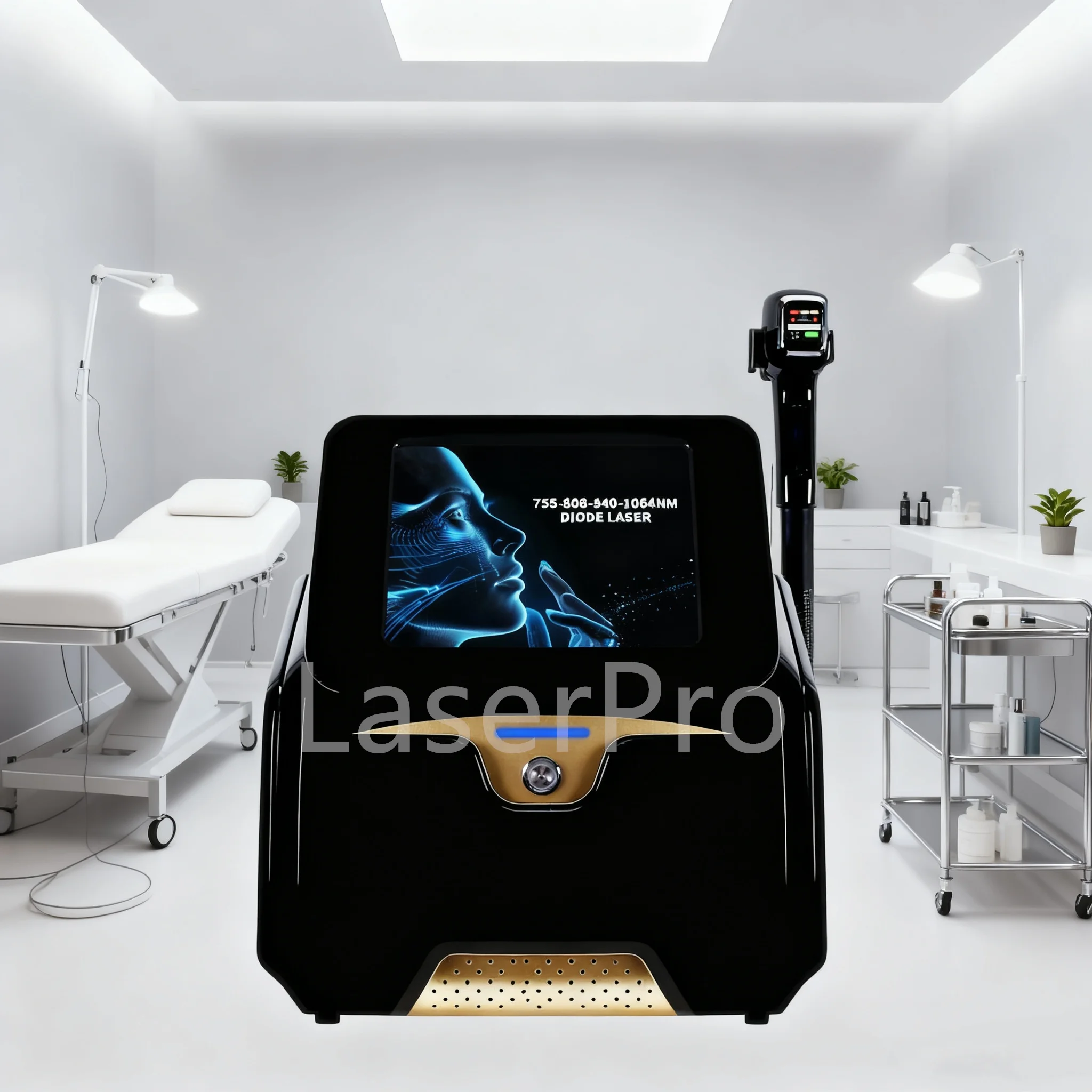 プロ仕様ポータブル808nmダイオードレーザー脱毛器アイスプラチナチタン3波長ダイオードレーザー脱毛機