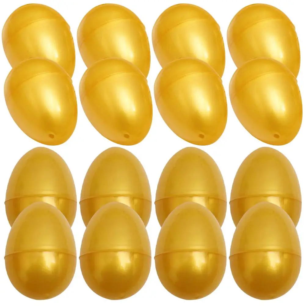

24 Pcs Golden Plastic Eggs 6x4cm Toys Kids Easter Gifts Empty Filling Openable Round Bright Color Design Visual