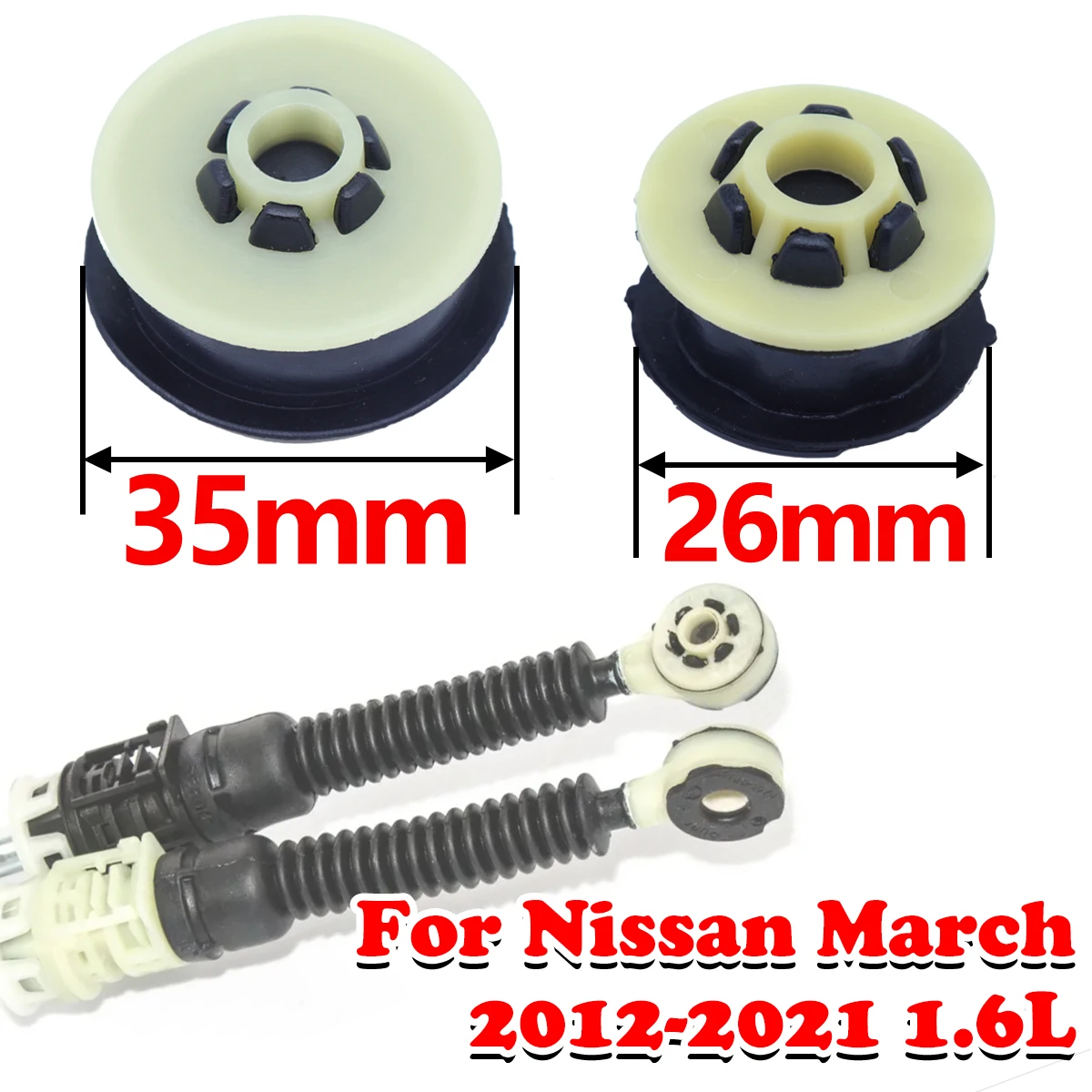 

Gear Shift Lever Cable Bushing Linkage For Nissan March 2012-2021 1.6L Rubber Sleeve Connector Adapter Selector Grommet Replace