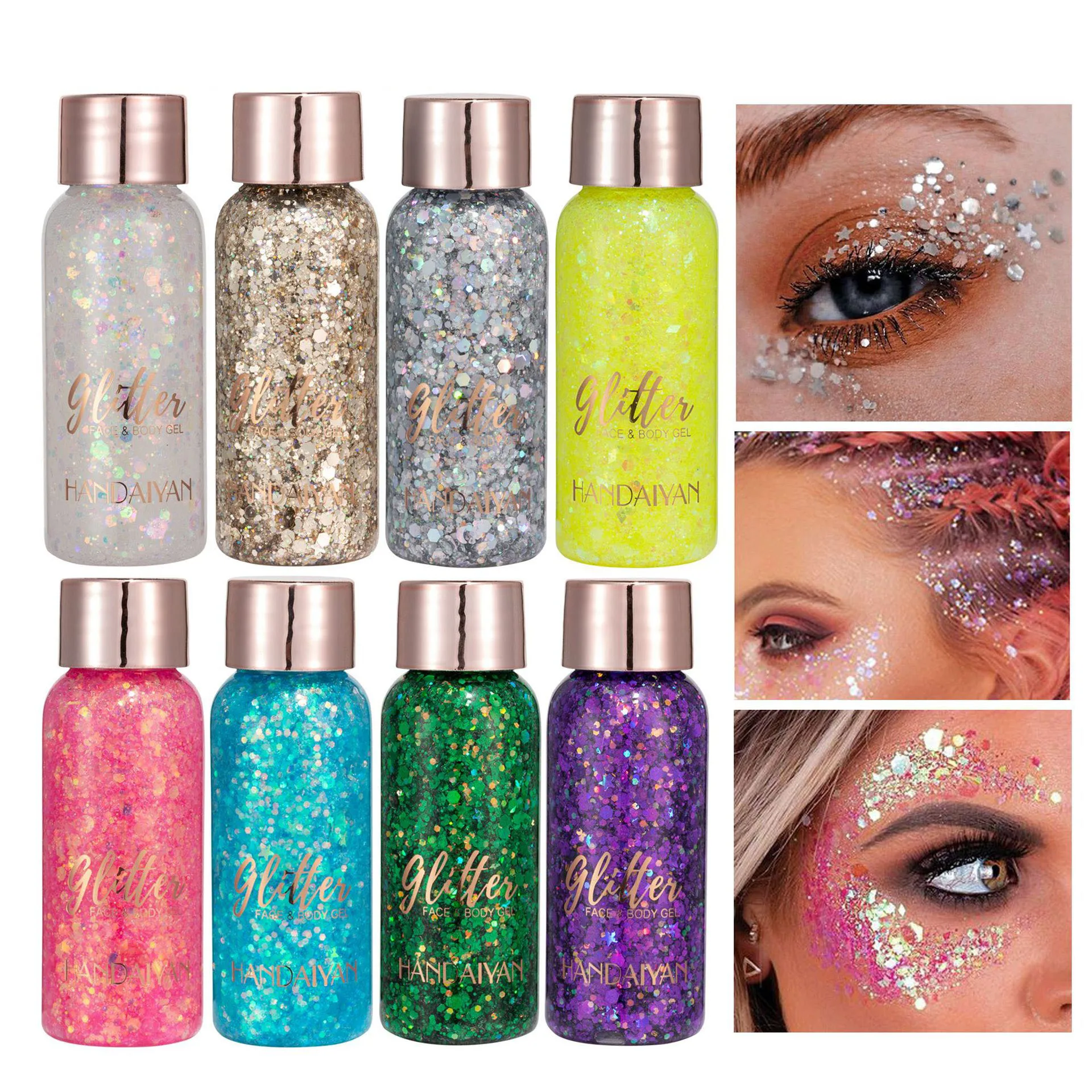 Ombretto Glitter professionale paillettes gioielli trucco monocromatico brillante ombretto paillettes Universal Party Cosmetic Pallet