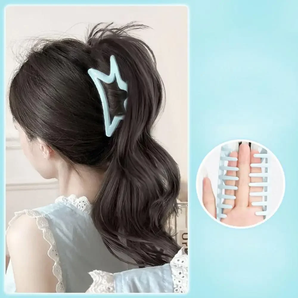 Women's Y2k Synthetic wig hairpin shark clip ponytail simulation hair starfish hollow grab clip wig sweet fashion hair accessori