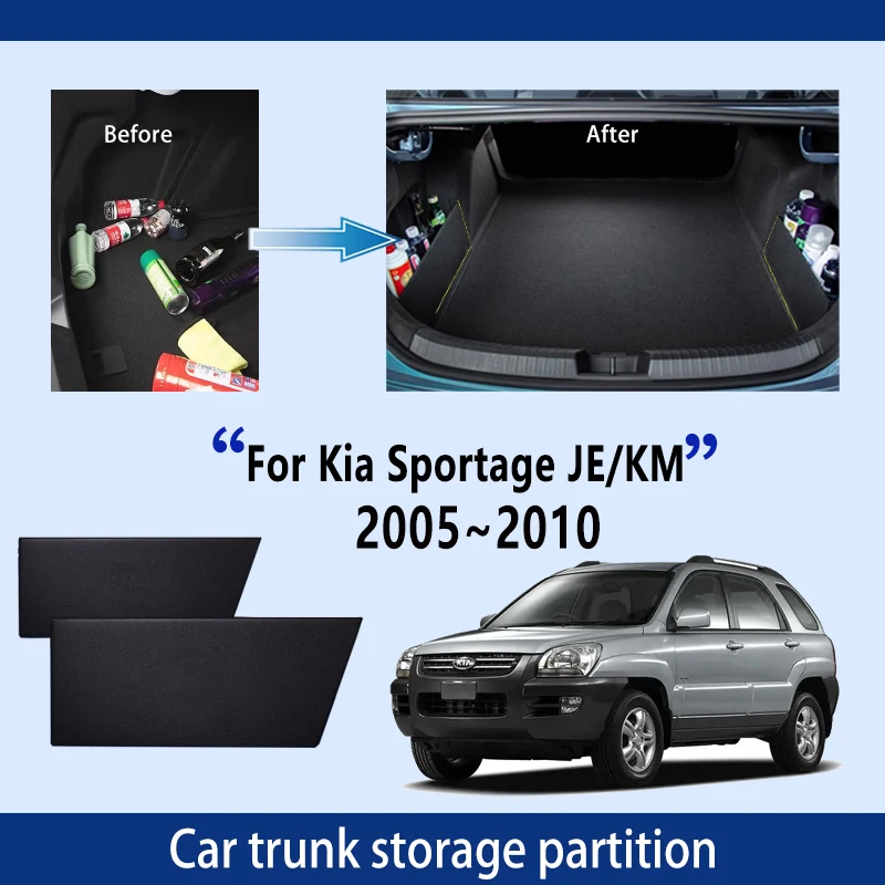 

For Kia Sportage JE/KM 2005~2010 2007 2008 2009 Car Trunk Storage Partition Multi-function Storage Box Auto Interior Accessories