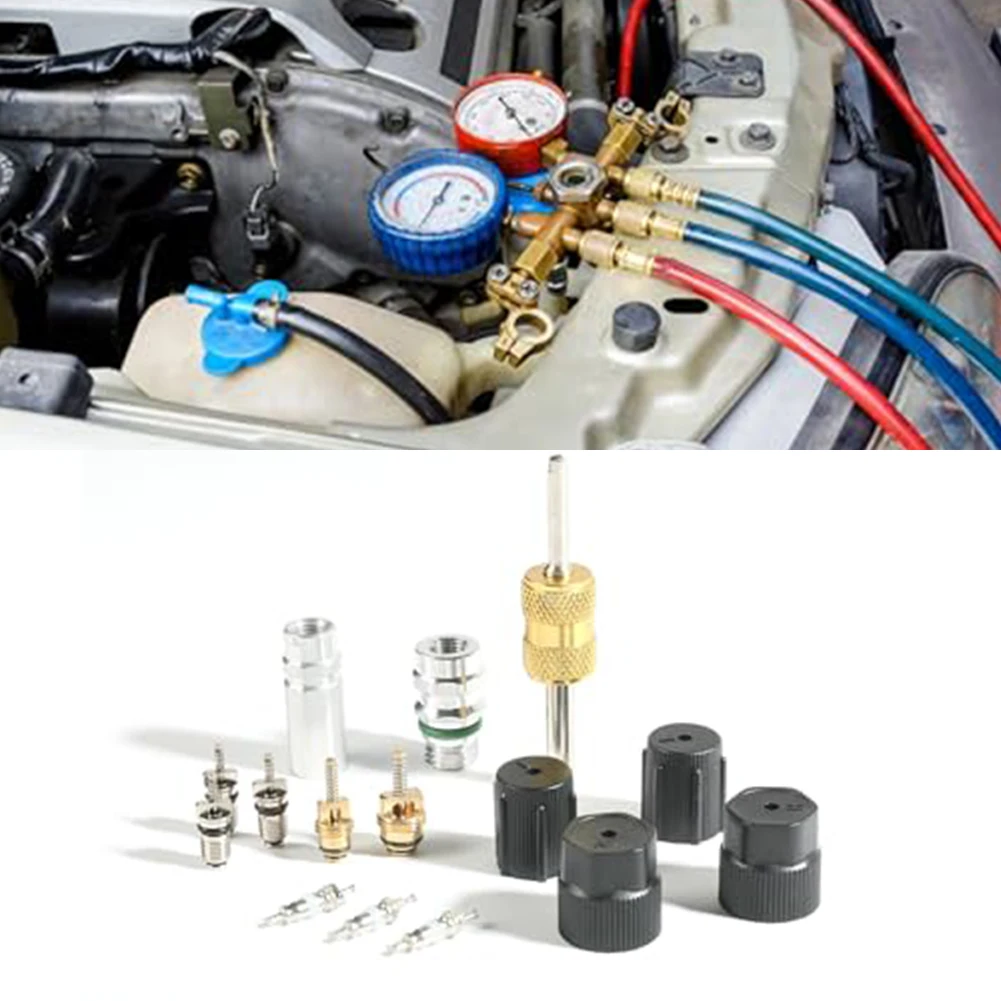 R134A Car A/C Core Valves Automotive Air Conditioning Assortment Kit High-pressure Side A/C Service Valves For R12 R22 And R134