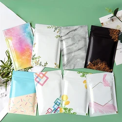 100pcs Flat Resealable Aluminum Foil Zip Lock Bag Matte Jewelry Snack Coffee Powder Trial Heat Sealing Gifts Packaging Pouches
