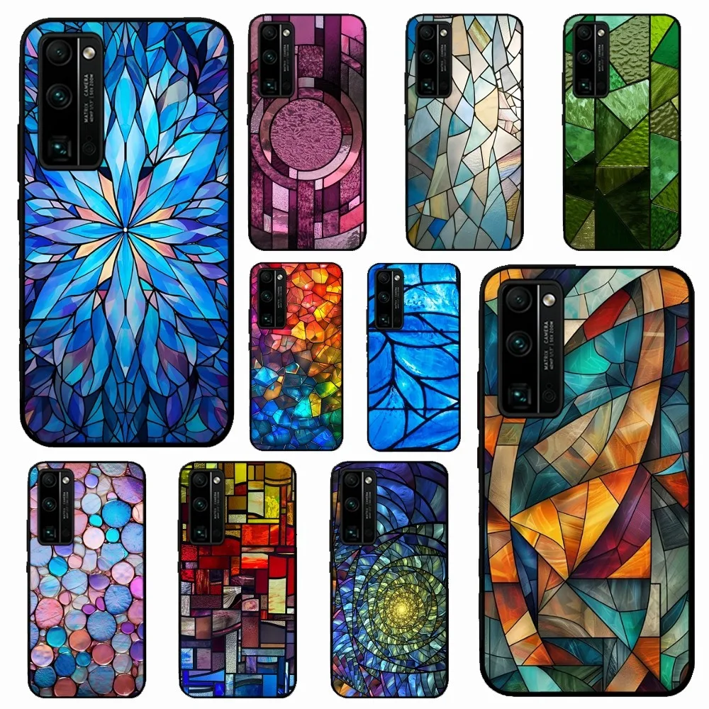 Stained Glass Texture Phone Case For Huawei Honor 10 Lite 9 20 7A 9X 30 50 60 70 Pro Plus Soft Silicone Cover