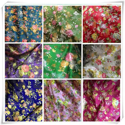 Brocade Jacquard Fabric By Meter for Skirts Dresses Sewing Plain Chinese Style Phoenix Peony Pattern Polyester Textile Thin Soft