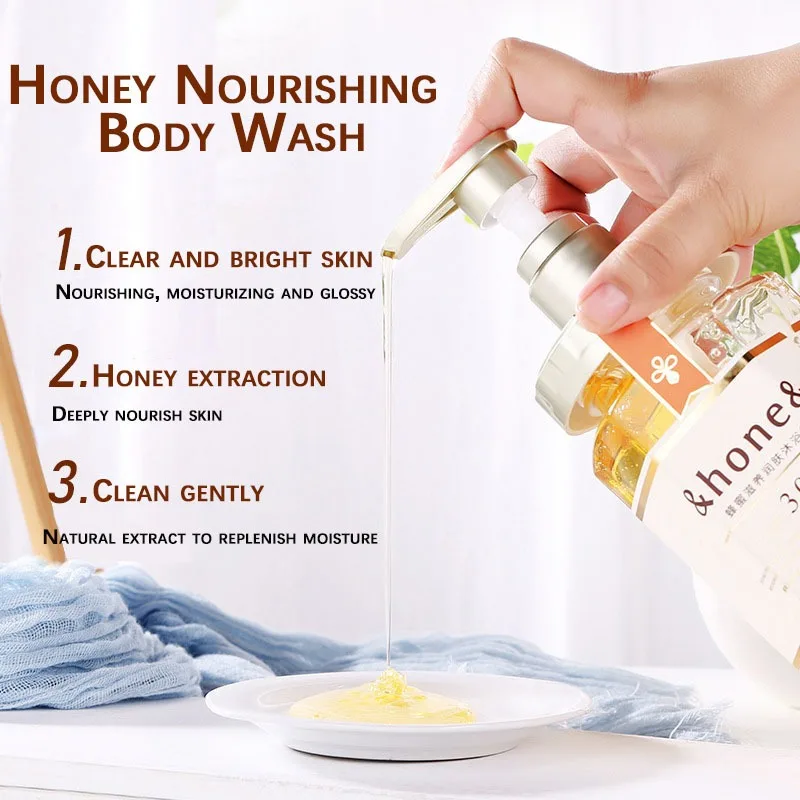 Honey Moisturizing Body Wash Nourishing Shower Gel Refreshing Hydration,Long-Lasting Fragrance & Gentle Cleansing for Soft Skin