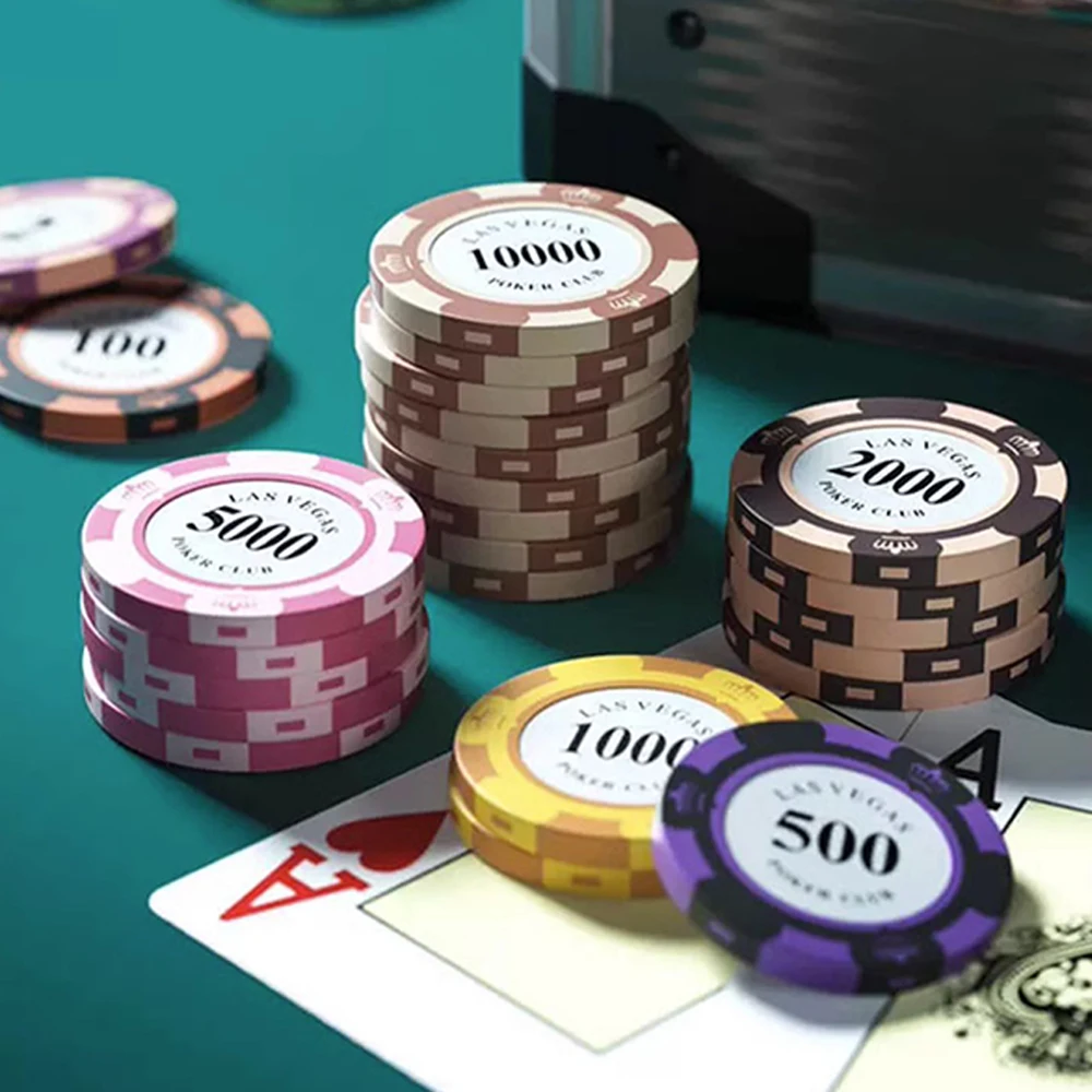 Juego de fichas de arcilla de piezas, fichas Texas Hold\'em de 40mm, fichas profesionales de Casino, monedas, juegos de fiesta, marcadores de