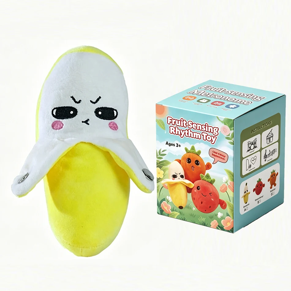 Kreative Geschenke: Interaktive Plüsch-Bananenpuppe mit Musikrhythmus für Eltern und Kinder zur Förderung der musikalischen Wahrnehmung