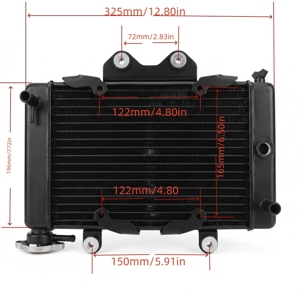 

65/75/80℃ Sensor Motorcycle Radiator Water Cooling for 200cc 250cc ATV UTV Dirt Bike Quad Buggy Motorcycle Cooling Radiator