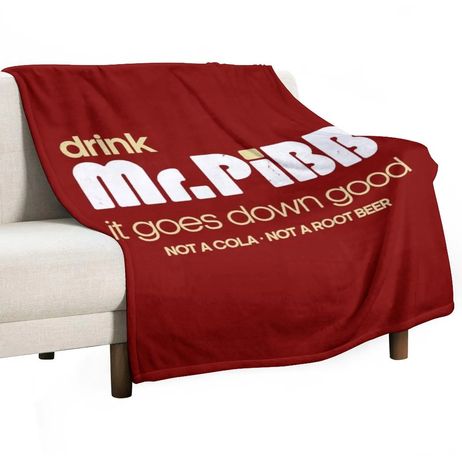 

Drink Mr Pibb // Vintage 80s Distressed Style Throw Blanket Soft Warm Blanket Gift for Grandparents