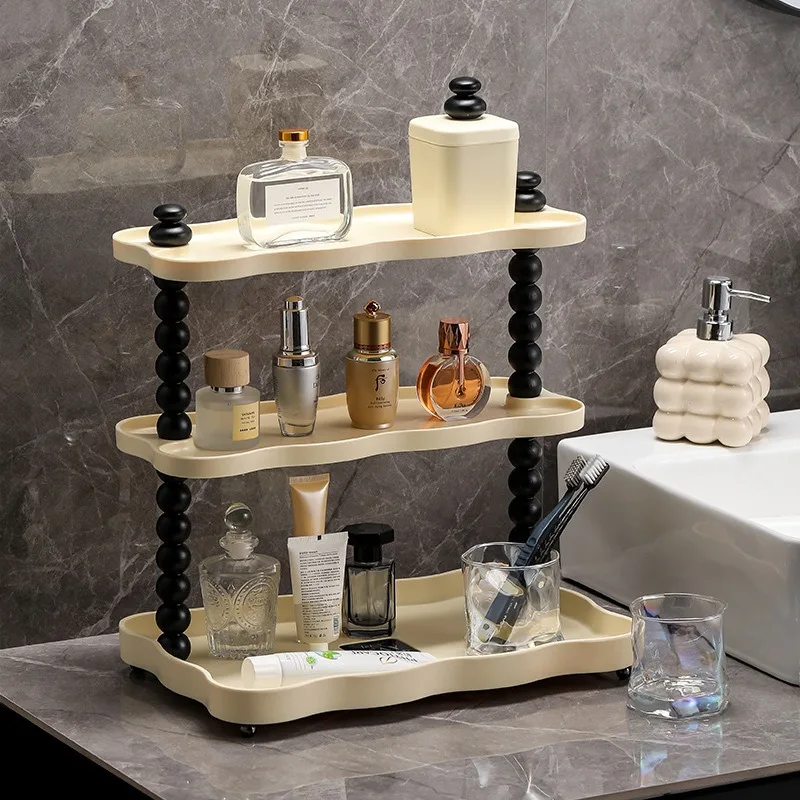 Bathroom Wash Table Cup Organizing Rack Perfume Makeup Double Layer Storage Rack