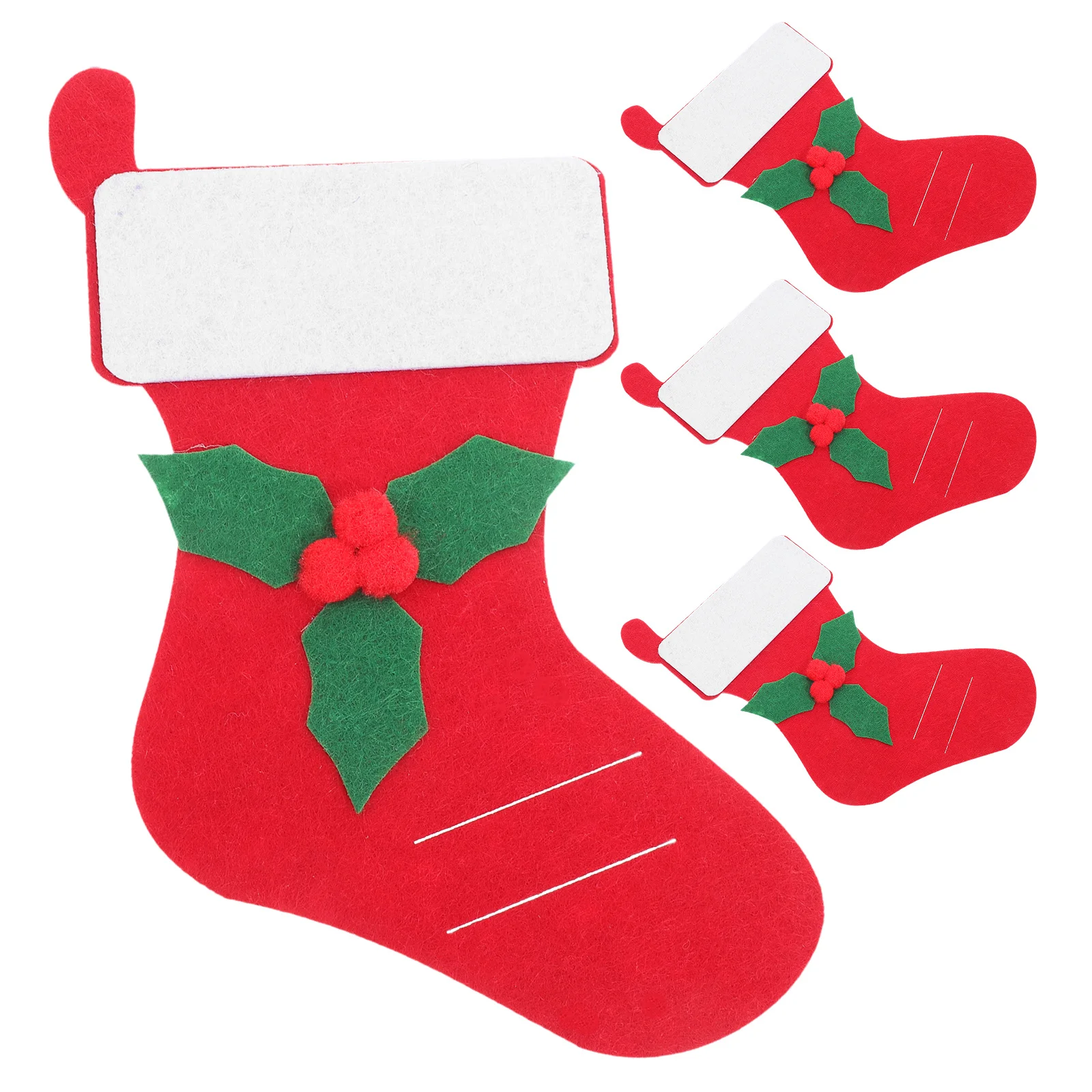 

4Pcs Xmas Felt Cutlery Bags Christmas Stocking Fork Spoon Holders Tableware Pouches Holiday Party Decor Cutlery Holder for Party