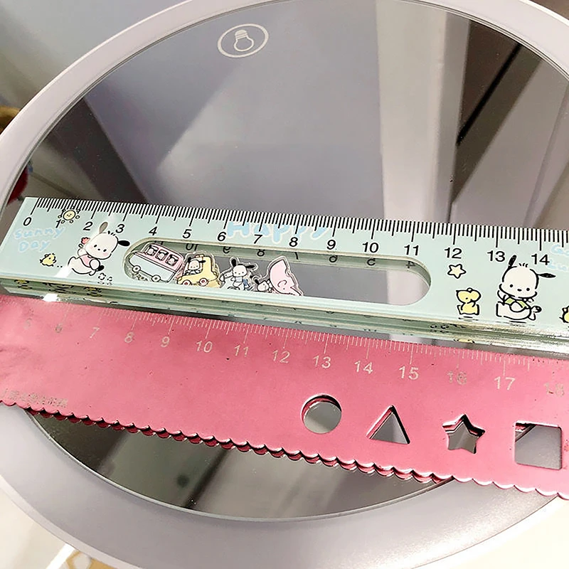 1Pc Anime Sanrio Figure Cartoon Ruler Hello Kitty Melody Kuromi Rocker Ruler Kawaii Students Children School Supplies Gift Toy