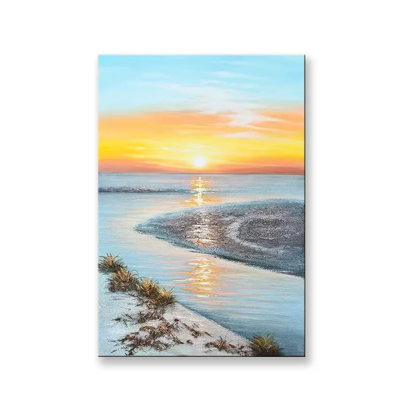 Beautiful Sunset Scenery Handmade Oil Painting Living Home Decoration Bedroom Dining Room Sofa Background Wall Hanging Painting