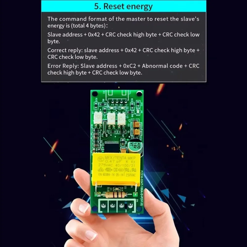 100A PZEM 004T Version Wattmeter+Open CT Kwh Meter Volt Amp Current Test Module for Arduino TTL