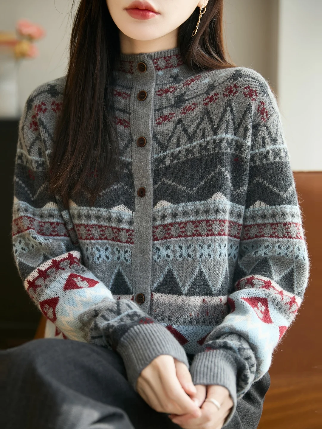 

Thickened Knitted Floral Embroidery Open Cardigan Women's Fashionable Cozy Sweater Outerwear Bottoming Autumn Winter Clothes