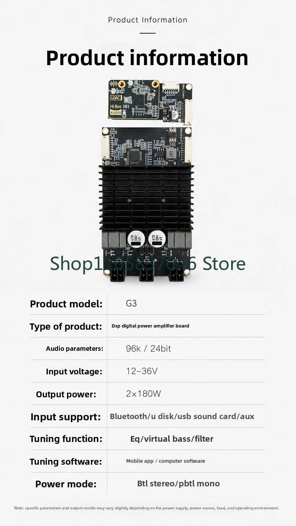 Bluetooth 6.0 HIFI sound quality 92K/24bit DSP tuning LDACLHDCV5 digital amplifier 192KHi Res