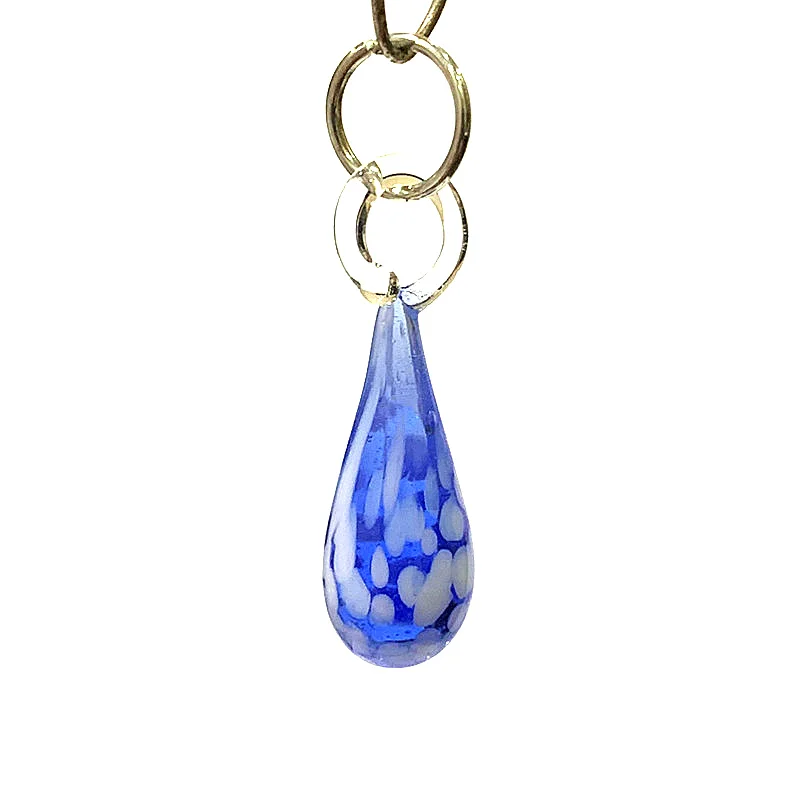 2pcs Colorful Mini Raindrop Glass Charms Cute Water Drop Pendant Ornaments for DIY Craft Supplies Holiday Party Gifts to Friends
