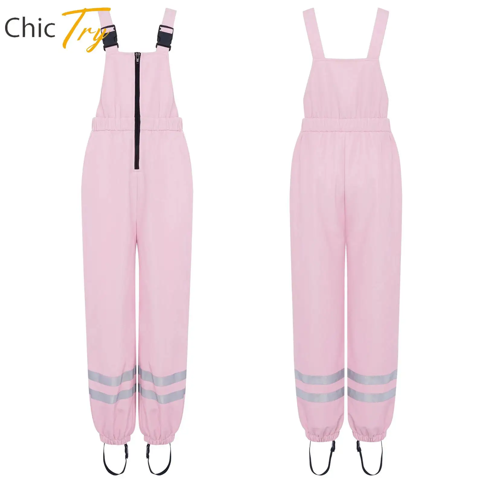 

Kids Girls Outdoor Overalls Skiwear Water Resistant Snowsuit Sleeveless Buckle Shoulder Straps Jumpsuit for Skiing Snowboarding