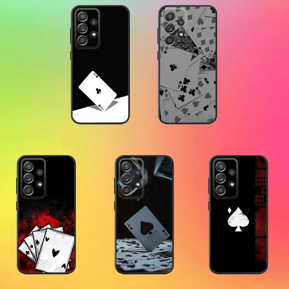 

Playing Cards Phone Case For Samsung S25,S24,S21,S22,S23,S30,Ultra,S20,Plus,Fe,Lite,Note,10,9,5G Black Cover