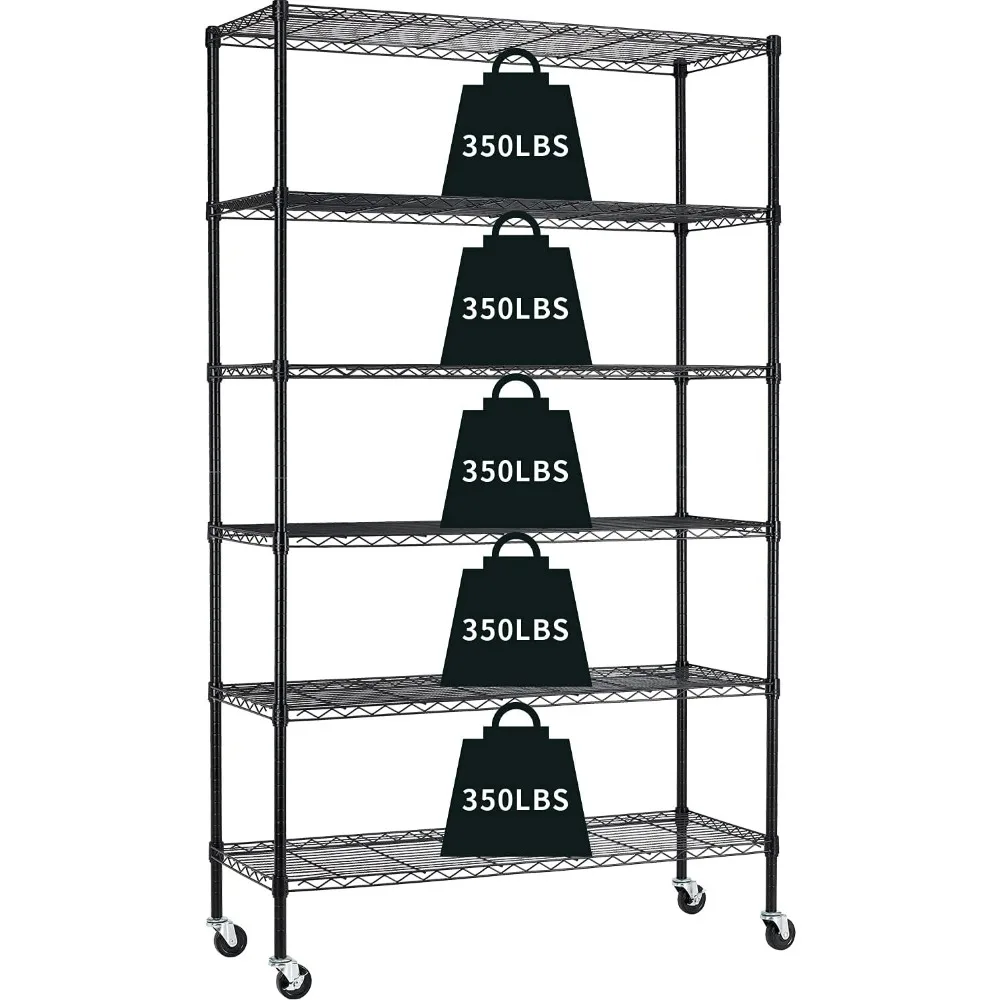 

Garage Shelving, 82x48x18 Metal Shelves 6 Tier Wire Shelving Unit Adjustable Heavy Duty Sturdy Steel Shelving