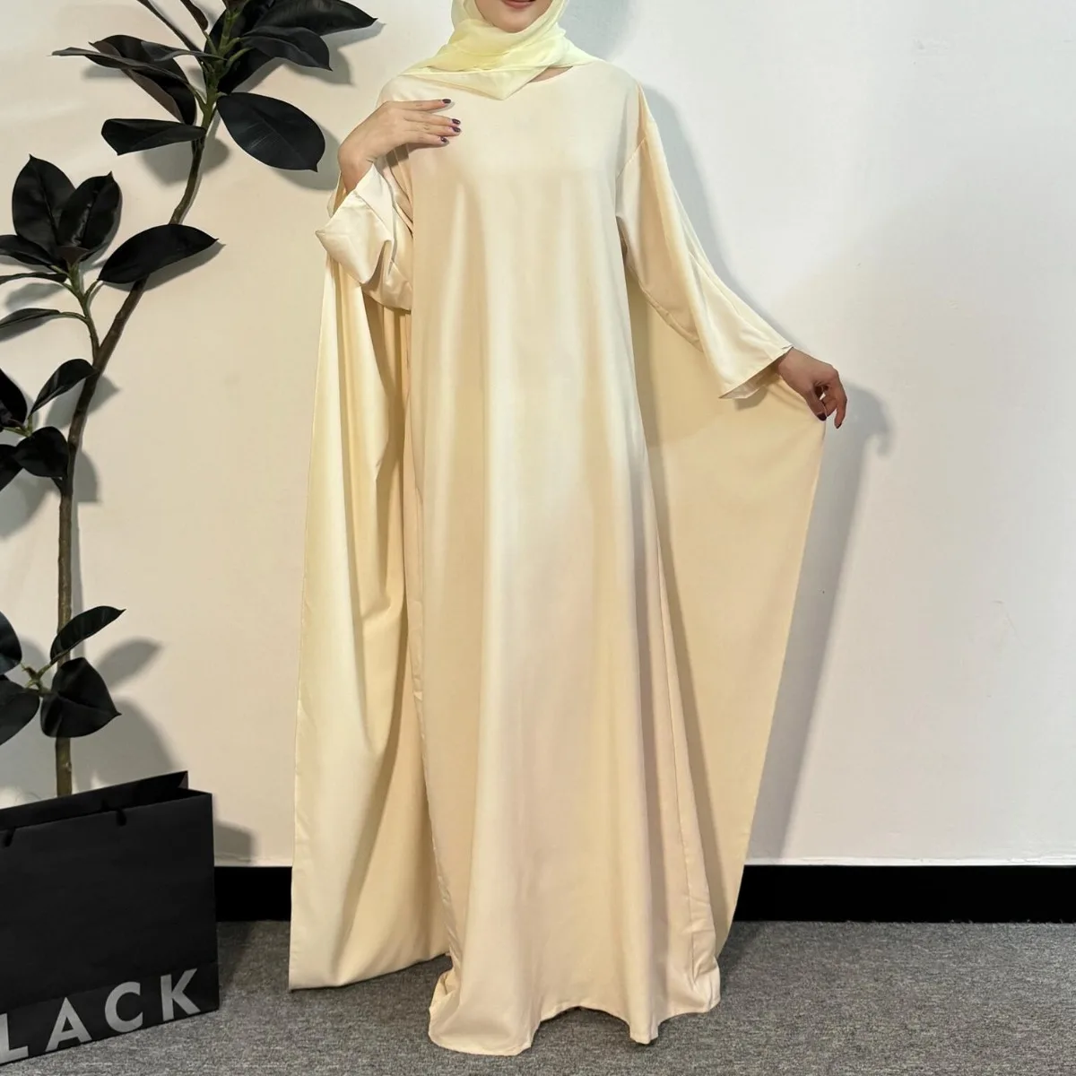 Muslim Abayas Loose Maxi Dresses Women Jilbabs Muslim Dress Kaftan Casual Solid Robe Islamic Ramadan Dresses