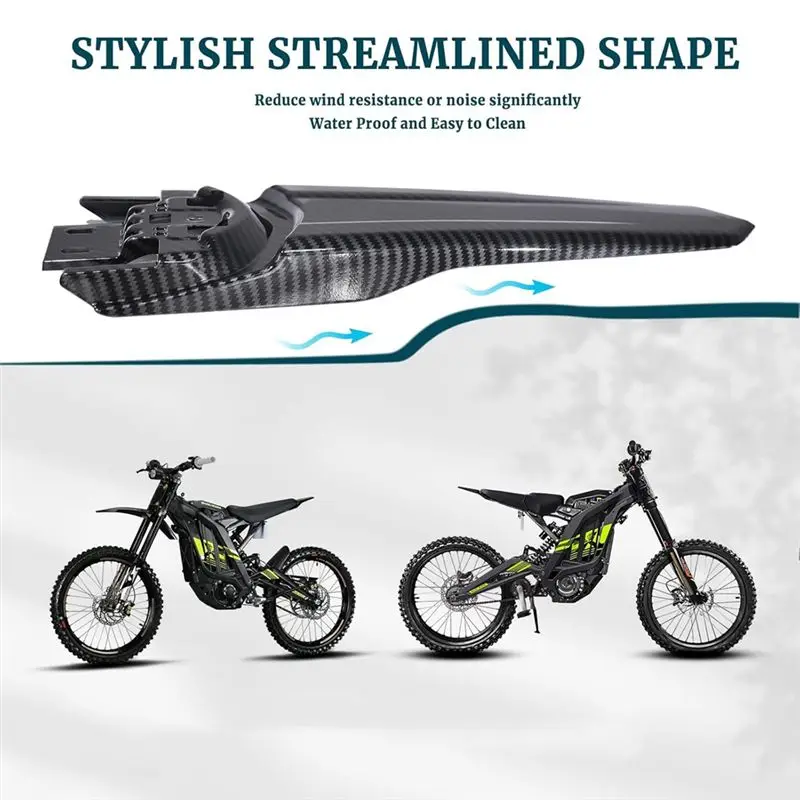 Top-Rated Motorcycle Rear Fender Extended Mudguard For Surron Light Bee X/S Segway X260 X160 Electric Dirt Bike Parts Carbon Fib