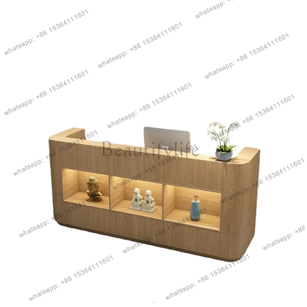 Simple catering convenience store checkout page store small clothing store reception desk paint log counter