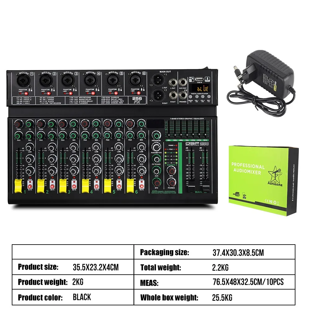 Table de mixage FT4 sans fil, 4 canaux, 6 canaux, Bluetooth, effet 256DSP, alimentation 48V, performance sur scène, performance du Népal