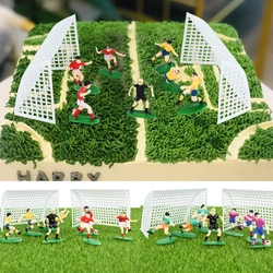 Football Birthday Cake Toppers Soccer Field Players Doll Cupcake Topper For Kids Birthday Sport Party Cake Decor DIY Baking Tool