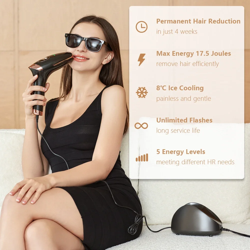 OEM ODM Home Use Small Handheld IPL Hair Removal Machine Professional Facial Hair Removal Device Depilation