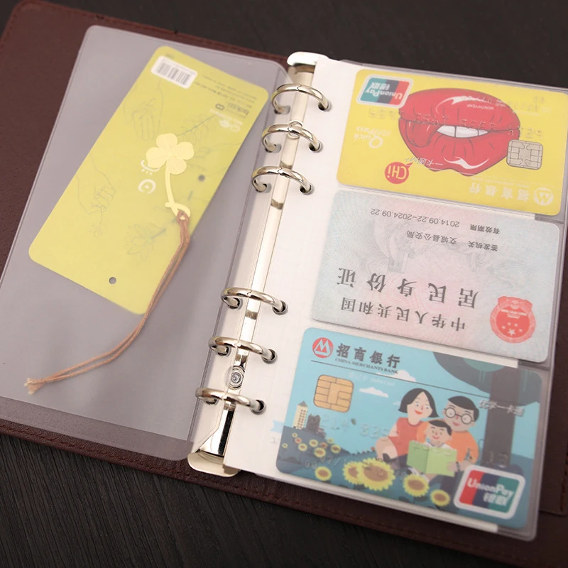 A5a6 Pvc Presentation Binder Folder Zipper Receive Bag Concise Planner\'s Spiral Filing Products Card Holder Bag