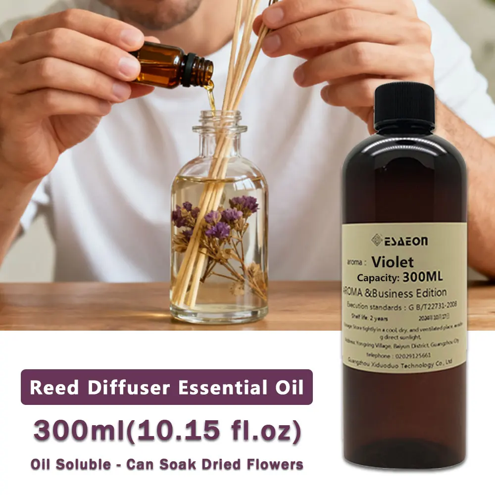 ESAEON 300ml (10.15 fl.oz) Violet Essential Oils - Diffuser Supplement Liquid, For Reed Diffuser & Automatic Fragrance Sprayer