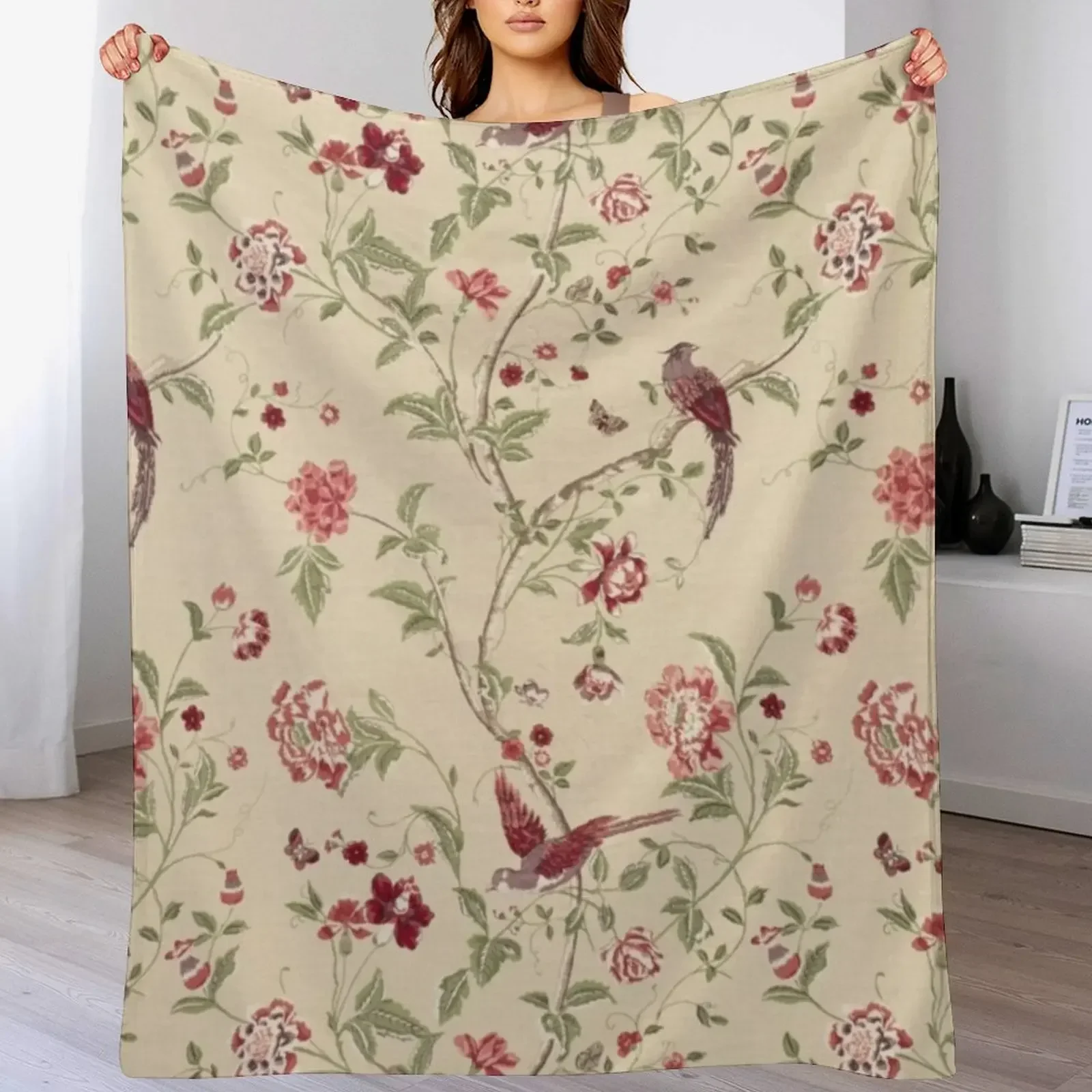 Laura Ashley flowers brids Throw Blanket Blankets For Bed funny gift Extra Large Throw Blankets