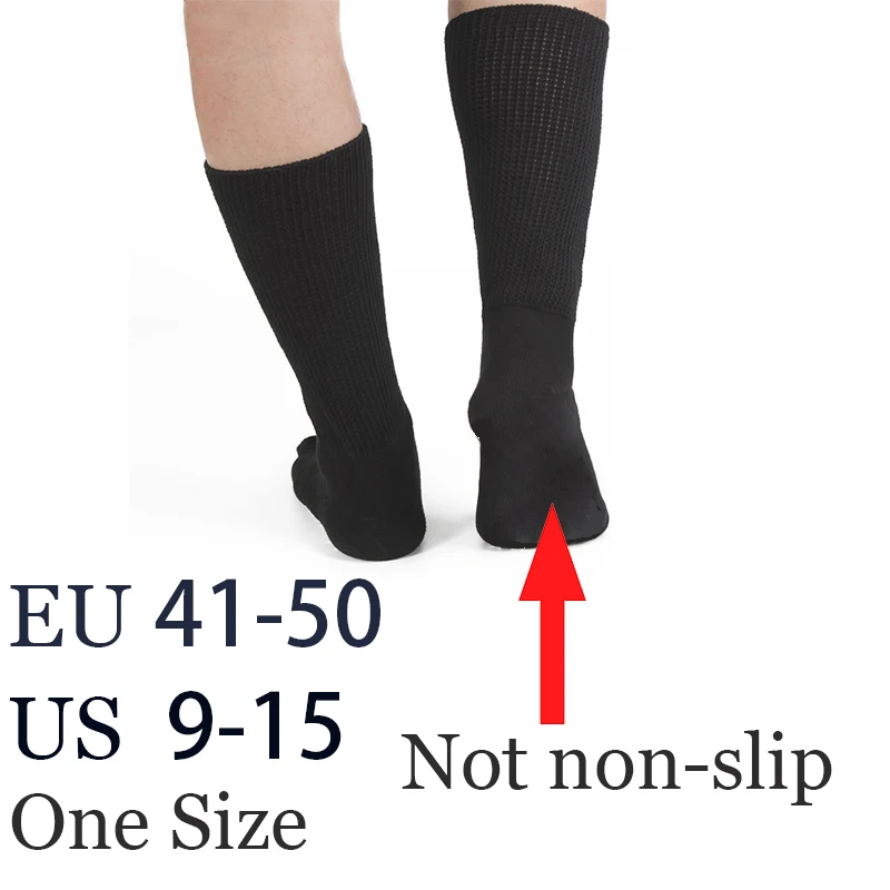 Diabetic Socks Antibacterial Anti-inflammatory Non-slip Non-Binding Super Elasticity Soft Wide Stretchy Healthy Gift For Dad Him