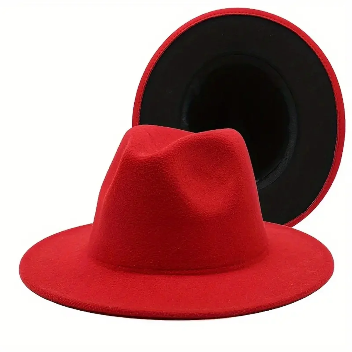 Western cowboy hat wool wool wool wool wool double-sided patchwork felt jazz hat can be worn by both men and women