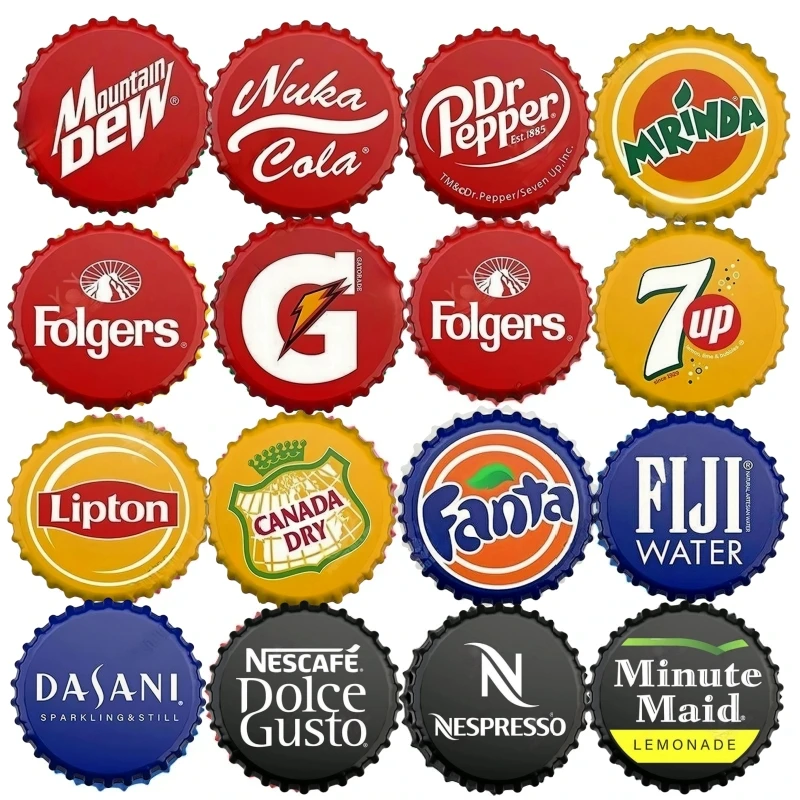 Drink Brand Bottle Cap Decor Tin Sign Plaque Decorative Metal Sign for Restaurant Kitchen Bar Club Wall Decoration