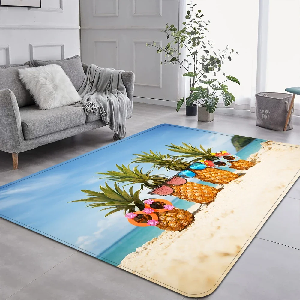 Beach Wave Seaside Pattern Carpet Soft Living Room Decor Rug Floor Mat for Bedroom Sofa Area Balcony Lounge Kitchen