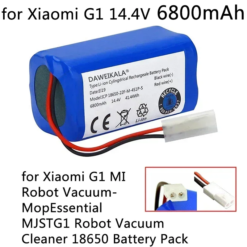 14,4 V 6800 mAh Lithium-Ionen-Akku 18650 Akku 4S1P Pack geeignet für Xiaomi G1 Mi Essential MJSTG1 Roboterstaubsauger