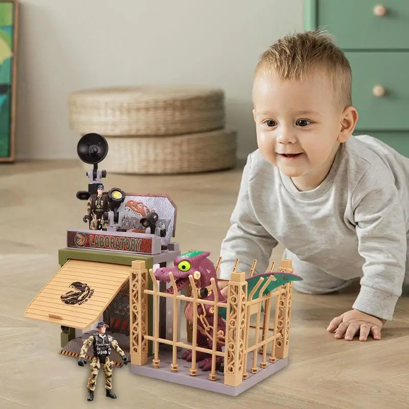 Juguetes de Escape Dino, juguetes para desmontar, juguetes de construcción de vástago, juegos interactivos de dinosaurios de construcción de vástago para niños de 3 a 7 años