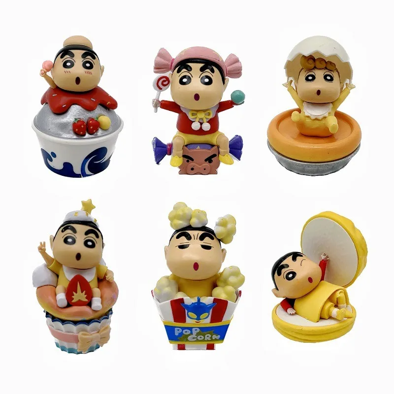 Crayon Shin-Chan Dessert Time Serie Nohara Shinnosuke Sammlerstück Puppe Kawaii Actionfigur Schreibtisch-Ornamente Modell Spielzeug Geschenk