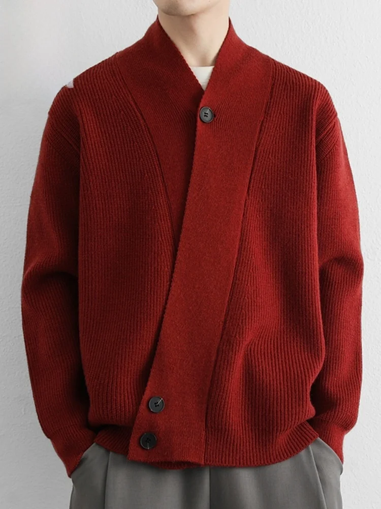 

Knitted Cardigan Men's Casual V-Ne Sweater Jaet Spring Trendy Loose Fit Long Sve Anti-Wrinkle Polyester Blend